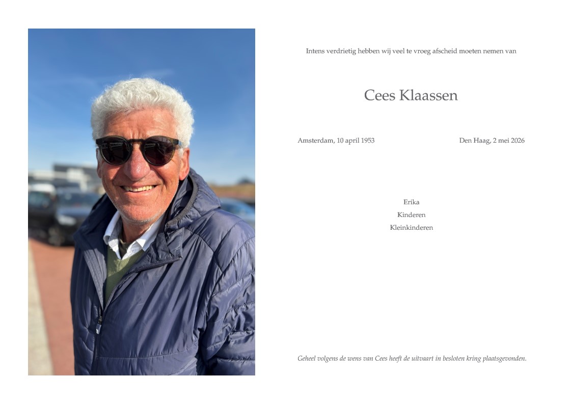 In memoriam Cees Klaassen,