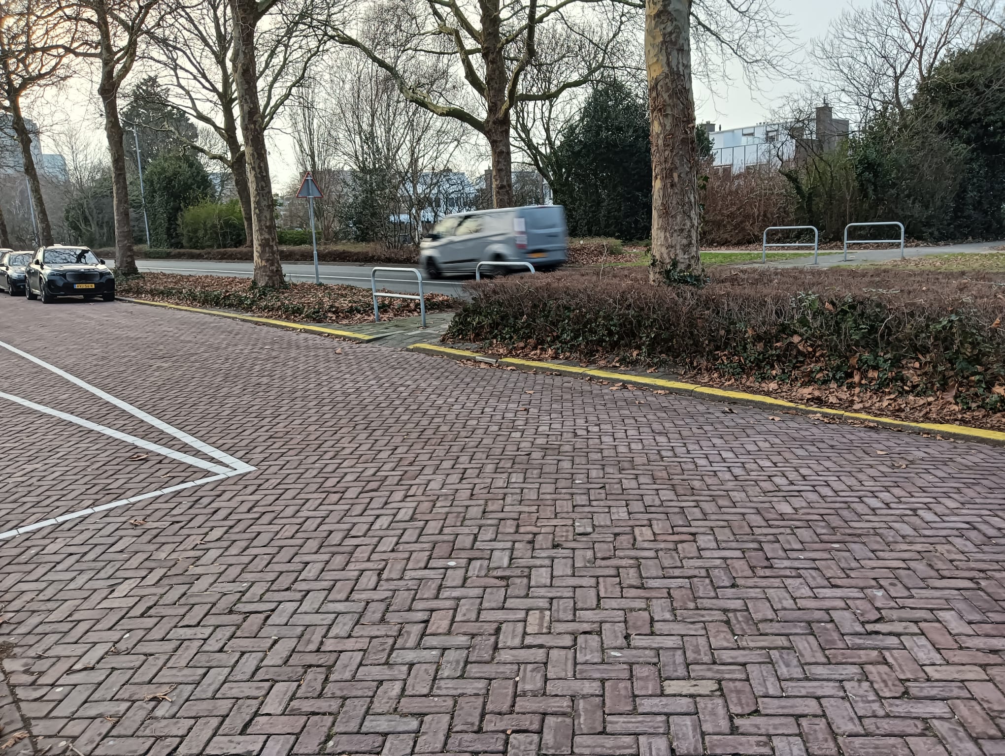 Een gele stoeprand betekent een Stop- en parkeerverbod.