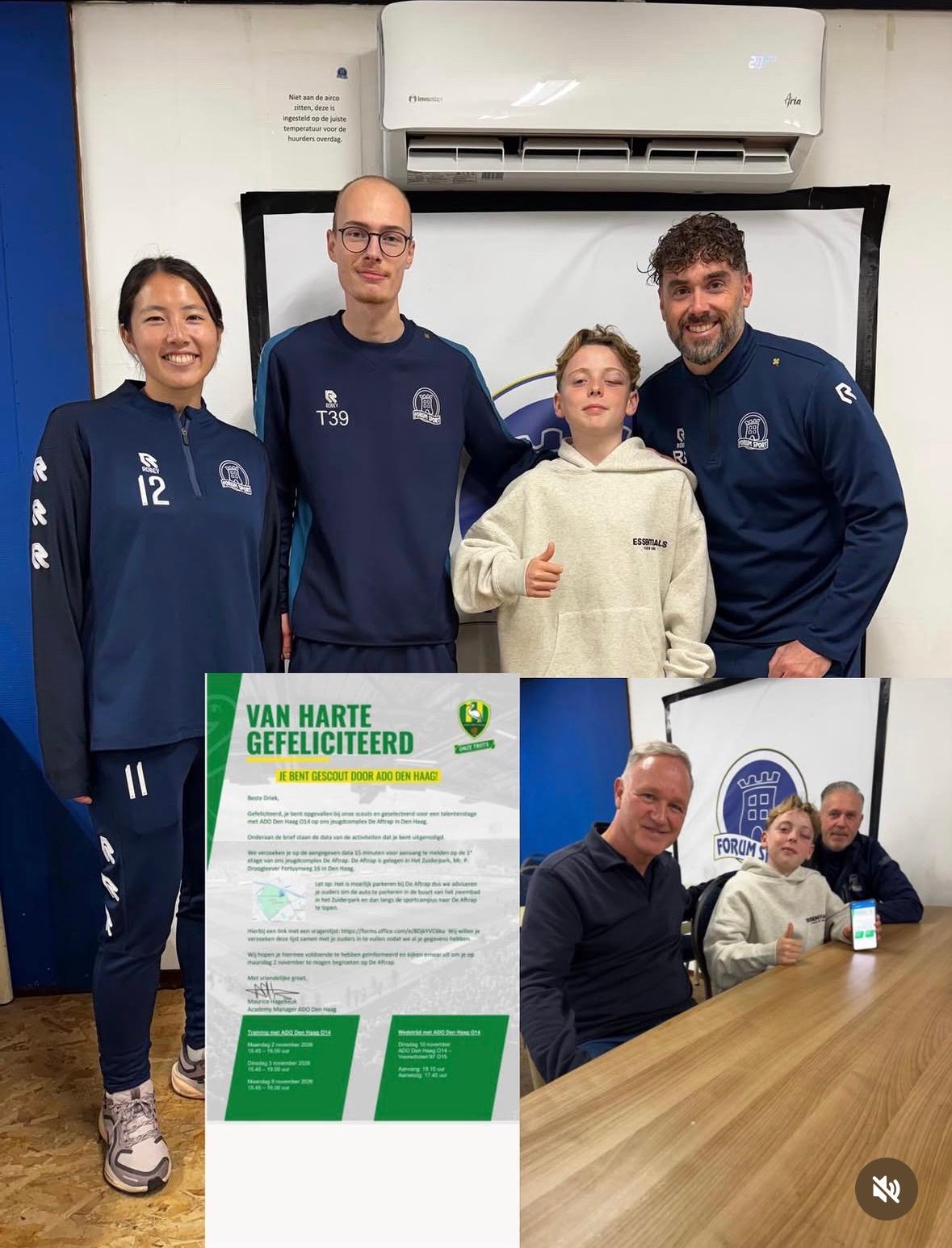 Uitnodigingen van bvo,s komen binnen voor diverse jeugdspelers voor de uitstekende jeugdopleiding van Forum Sport