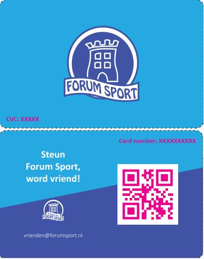 Nieuwe clubkaart in Forum Sport kleuren.