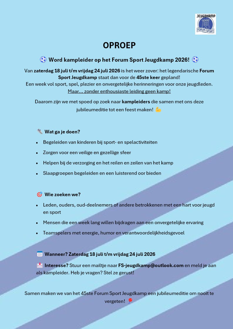 Dringende oproep: Geen leiding = geen kamp. Meld je nu aan als vrijwilliger!